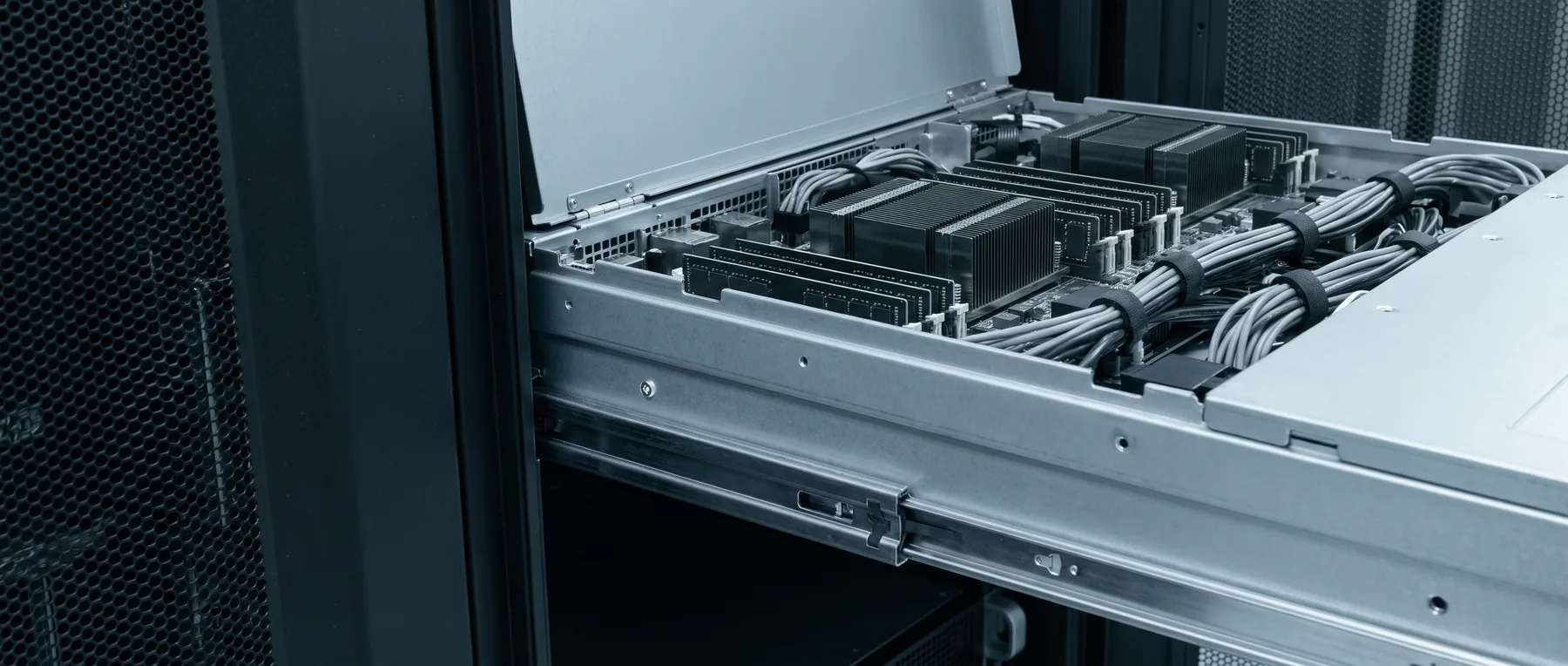Neatly cabled server interior